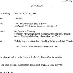 Announcements, 1997-04-14. ...