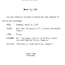 Announcements, 1955-03-24. ...
