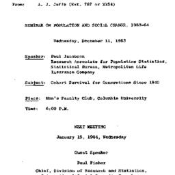 Announcements, 1963-11-27. ...