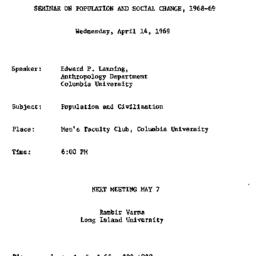 Announcements, 1969-04-14. ...