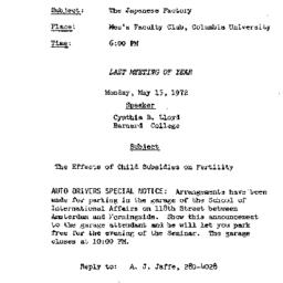 Announcements, 1971-04-20. ...