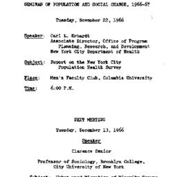 Announcements, 1966-11-08. ...