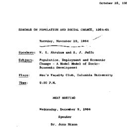 Announcements, 1964-10-28. ...