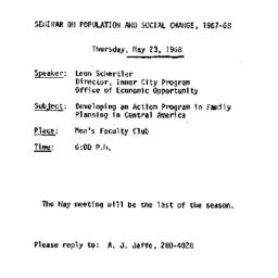 Announcements, 1968-05-15. ...