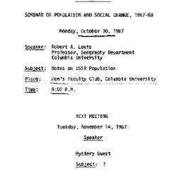 Announcements, 1967-10-18. ...