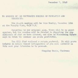 Announcements, 1949-12-07. ...