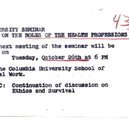 Announcements, 1965-10-26. ...