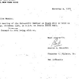 Announcements, 1975-11-04. ...