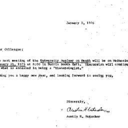 Announcements, 1976-01-02. ...