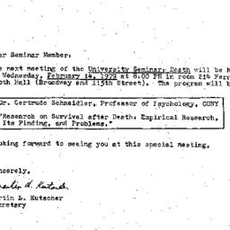 Announcements, 1979-02-14. ...