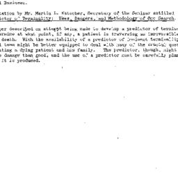 Minutes, 1977-01-26. Death,...