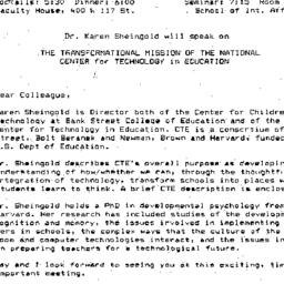 Announcements, 1990-01-18. ...