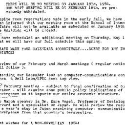 Announcements, 1984-01-03. ...