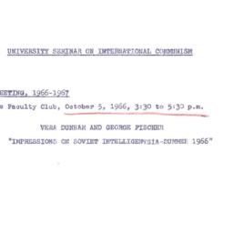 Announcements, 1966-10-05. ...