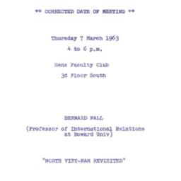 Announcements, 1963-03-07. ...