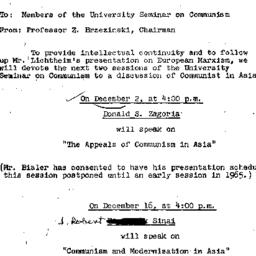 Announcements, 1964-12-02. ...