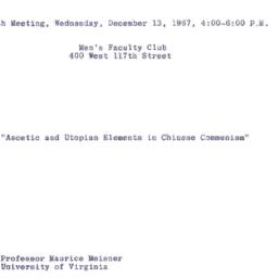 Announcements, 1967-12-13. ...