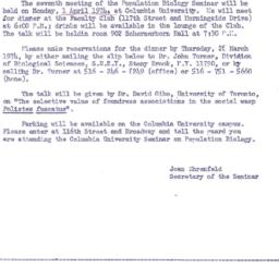 Announcements, 1974-04-01. ...