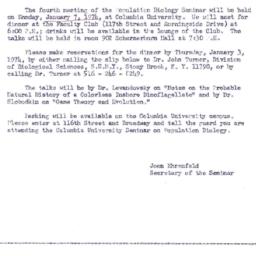 Announcements, 1974-01-07. ...