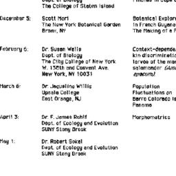 Schedules, Population Biolo...