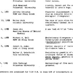 Schedules, Population Biolo...
