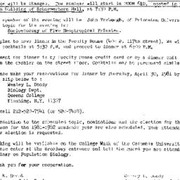 Announcements, 1981-05-04. ...