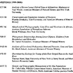 Schedules, Population Biolo...