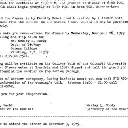 Announcements, 1979-12-03. ...
