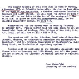 Announcements, 1974-11-04. ...