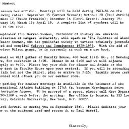 Announcements, 1983-09-03. ...
