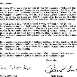 Announcements, 1986-09-06. ...