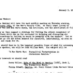 Announcements, 1967-01-09. ...