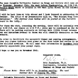 Announcements, 1980-10-29. ...