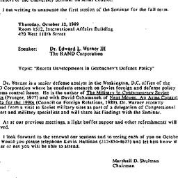 Announcements, 1989-09-11. ...