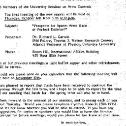 Announcements, 1983-09-22. ...