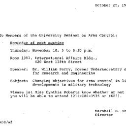 Announcements, 1982-10-25. ...