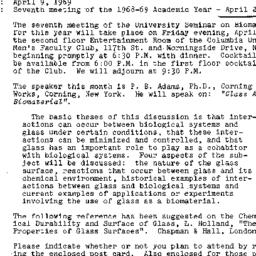 Announcements, 1969-04-09. ...