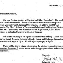 Announcements, 1994-11-22. ...