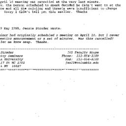 Correspondence, 1998-05-29....