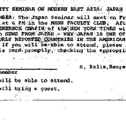 Announcements, 1970-01-09. ...