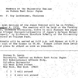 Announcements, 1974-11-06. ...