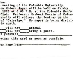 Announcements, 1968-03-08. ...
