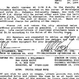 Announcements, 1994-09-28. ...