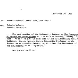 Announcements, 1982-01-12. ...