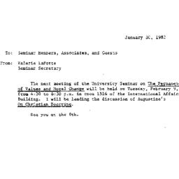 Announcements, 1982-02-09. ...