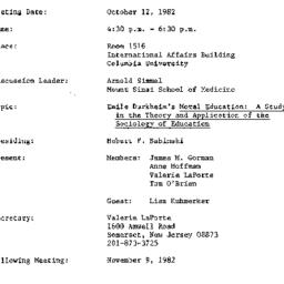 Minutes, 1982-10-12. The Pe...
