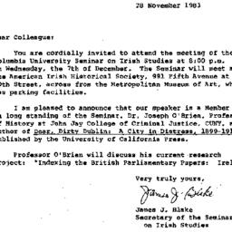 Announcements, 1983-11-28. ...
