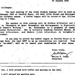 Announcements, 1989-01-23. ...