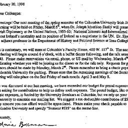 Announcements, 1998-02-20. ...