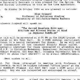 Announcements, 1993-10-24. ...